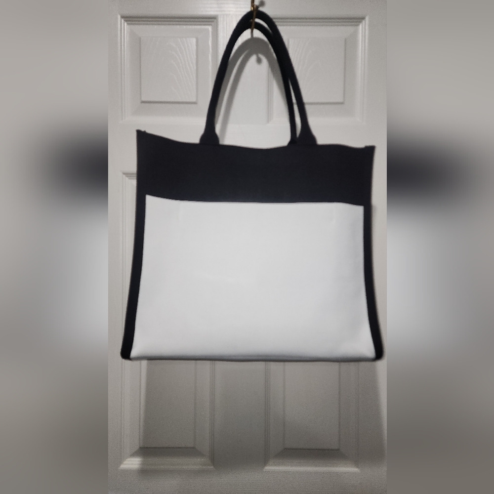 Kate Spade x Target Colorblock Black and White Knit Tote Bag EUC - Picture 5 of 8